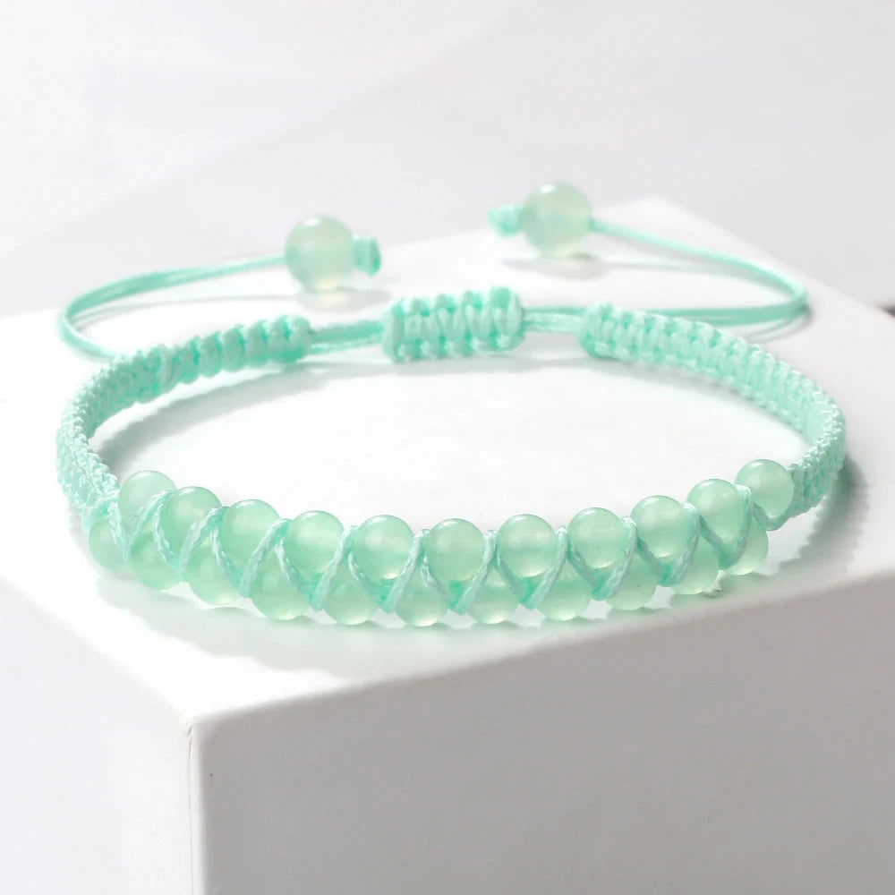 Bracelet Shamballa Tibétain – Pierre Naturelle Tressée Esprit Tibet 