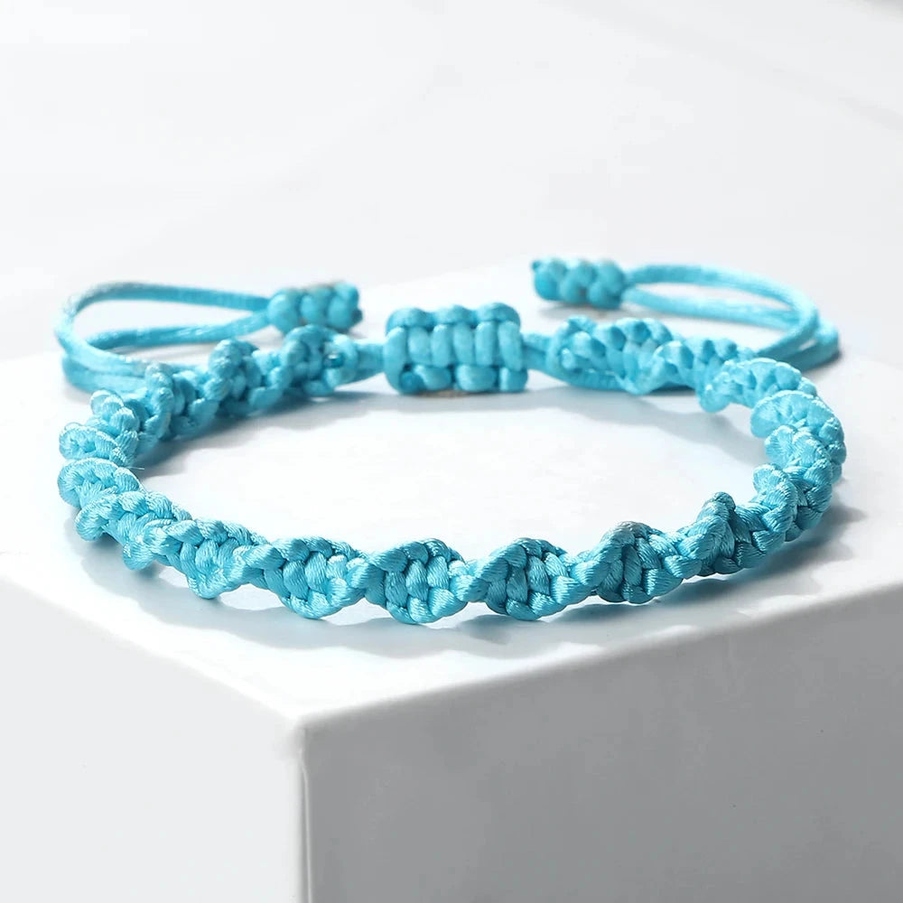 Bracelet Tibétain Bouddhiste – Nœud Porte-Bonheur Tressé Esprit Tibet 