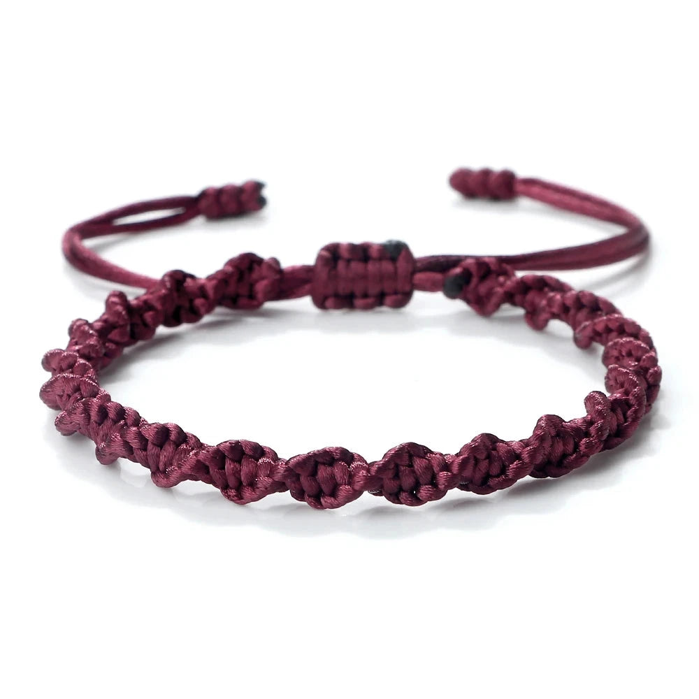 Bracelet Tibétain Bouddhiste – Nœud Porte-Bonheur Tressé Esprit Tibet Terre sacrée 