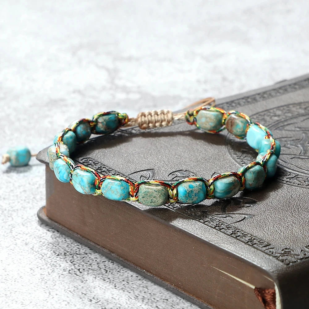 Bracelet tibétain bouddhiste – Shamballa perles minérales Esprit Tibet 