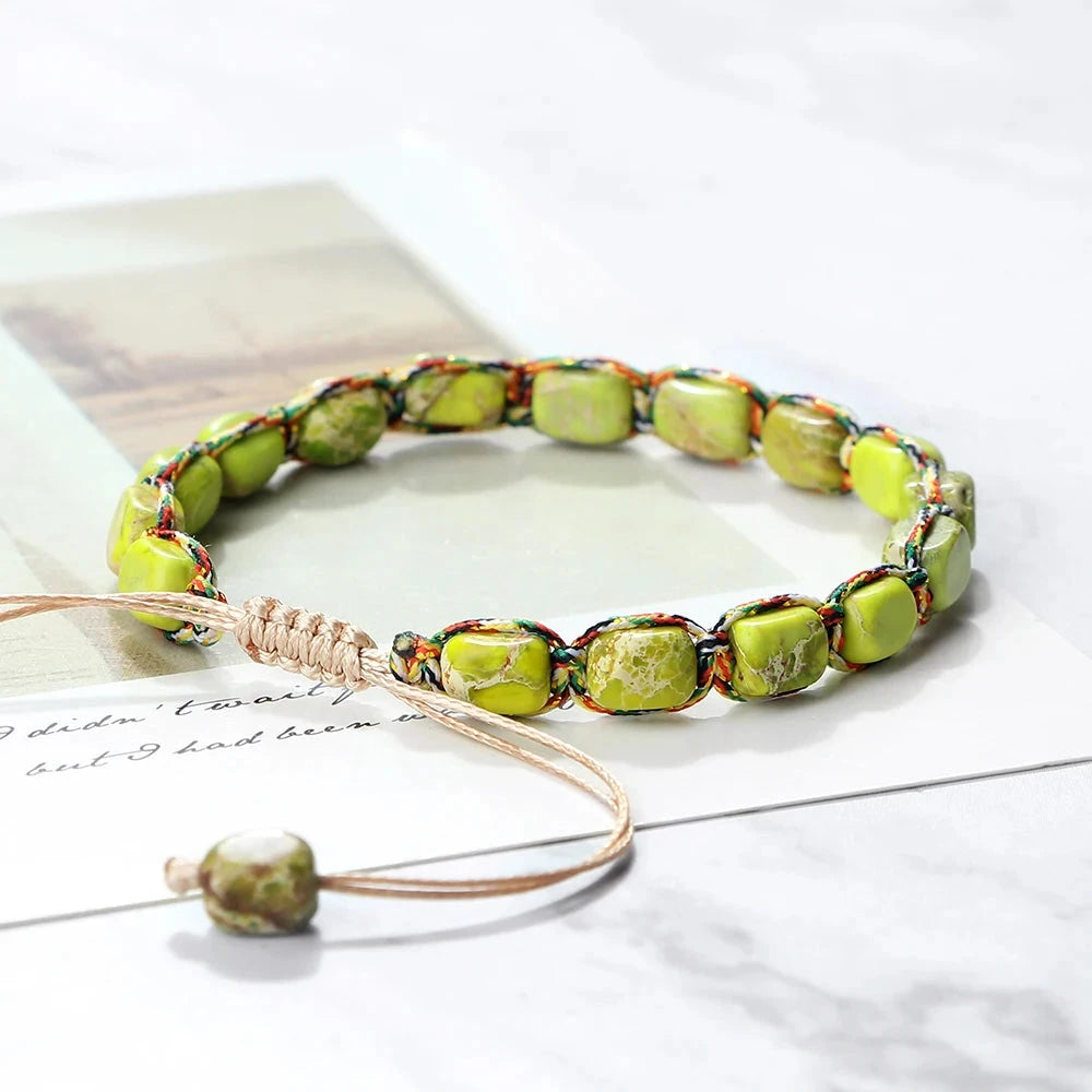 Bracelet tibétain bouddhiste – Shamballa perles minérales Esprit Tibet 