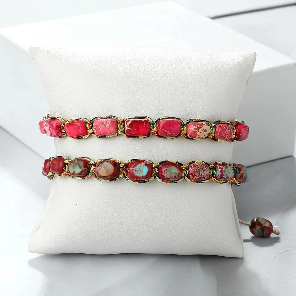 Bracelet tibétain bouddhiste – Shamballa perles minérales Esprit Tibet 