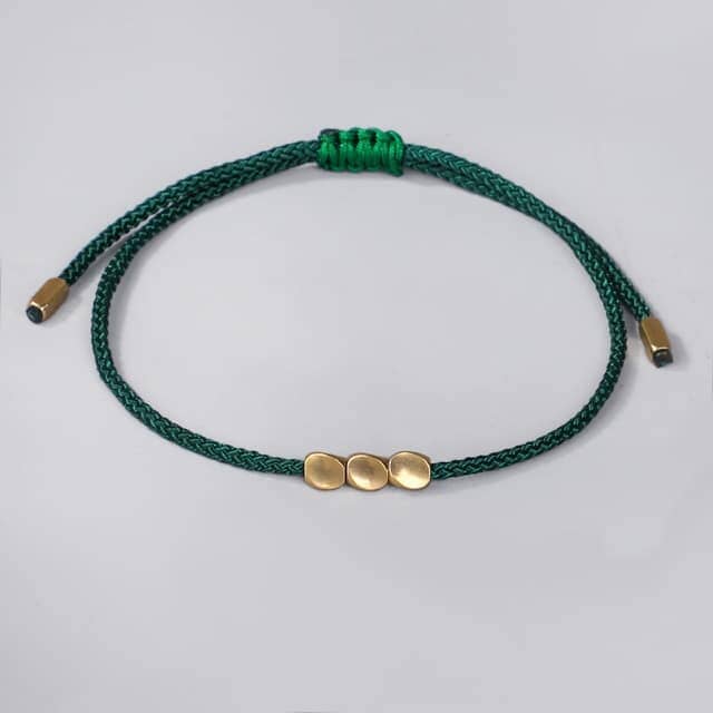 Bracelet tibétain cuivre Esprit Tibet Vert 
