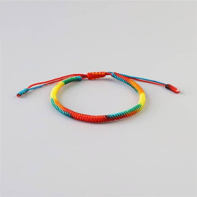 Bracelet tibétain de la chance — corde tressée ronde Esprit Tibet Multicolore 