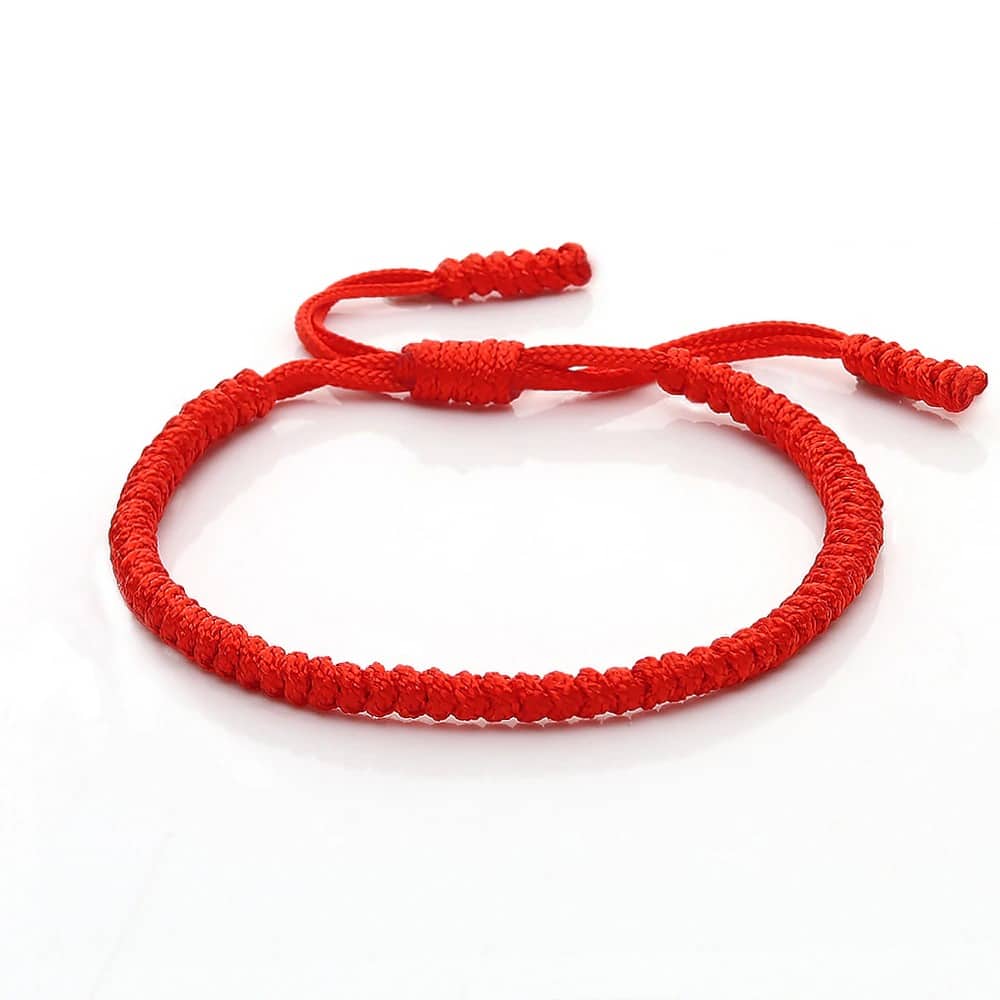 bracelet tibetain fait main rouge