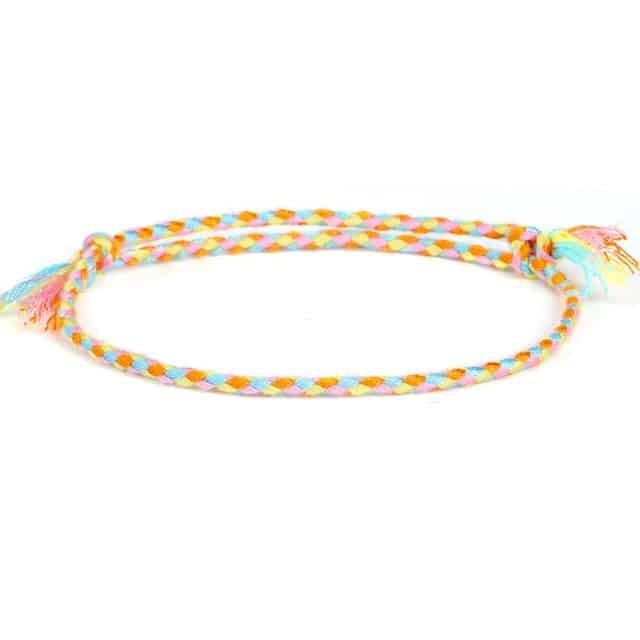 Bracelet Tibétain Multicolore – Symbole Porte-Bonheur Esprit Tibet Jaune, Bleu et Rouge Vif 