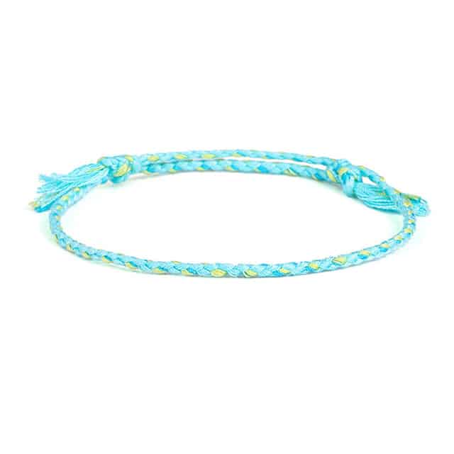 Bracelet Tibétain Multicolore – Symbole Porte-Bonheur Esprit Tibet Turquoise et Vert d'Eau (Parfait pour rappeler la couleur de l'amazonite et des lagons) 
