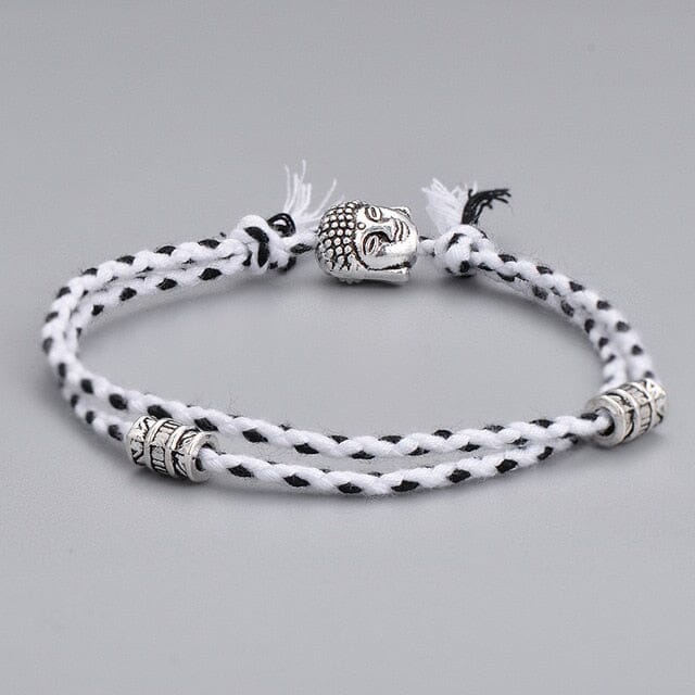 Bracelet Tibétain - Tête de Bouddha Esprit Tibet Blanc 