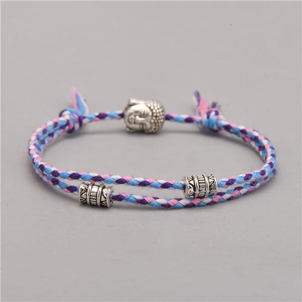 Bracelet Tibétain - Tête de Bouddha Esprit Tibet Bleu 