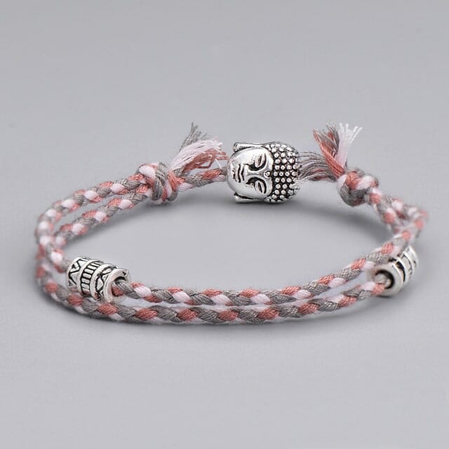 Bracelet Tibétain - Tête de Bouddha Esprit Tibet Gris 