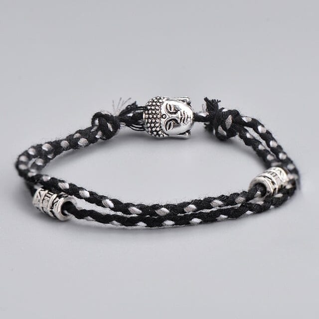 Bracelet Tibétain - Tête de Bouddha Esprit Tibet Noir 2 