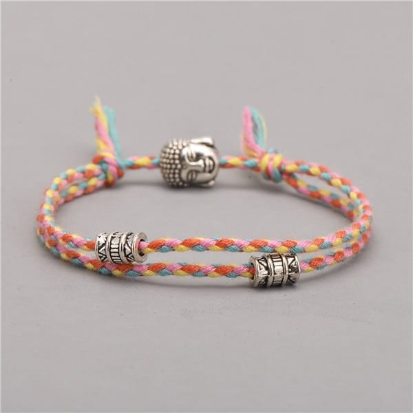 Bracelet Tibétain - Tête de Bouddha Esprit Tibet Rose 