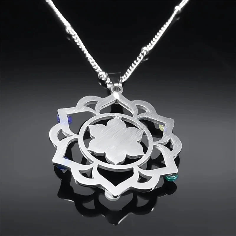 Collier 7 Chakras Fleur de Vie – Énergie et Sérénité Esprit Tibet 