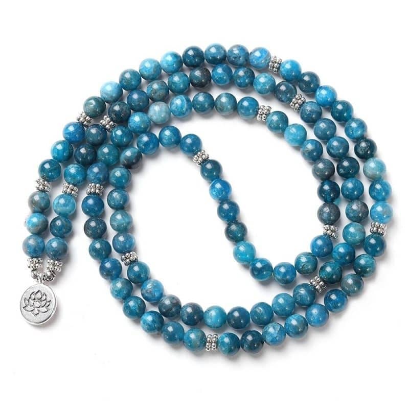 Collier Mala en apatite Esprit Tibet 