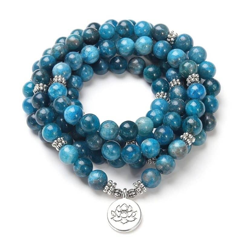 Collier Mala en apatite Esprit Tibet 
