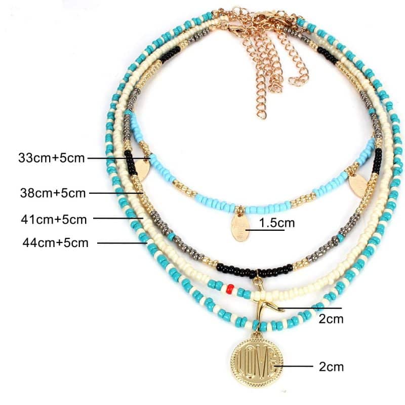 collier tibetain boheme taille