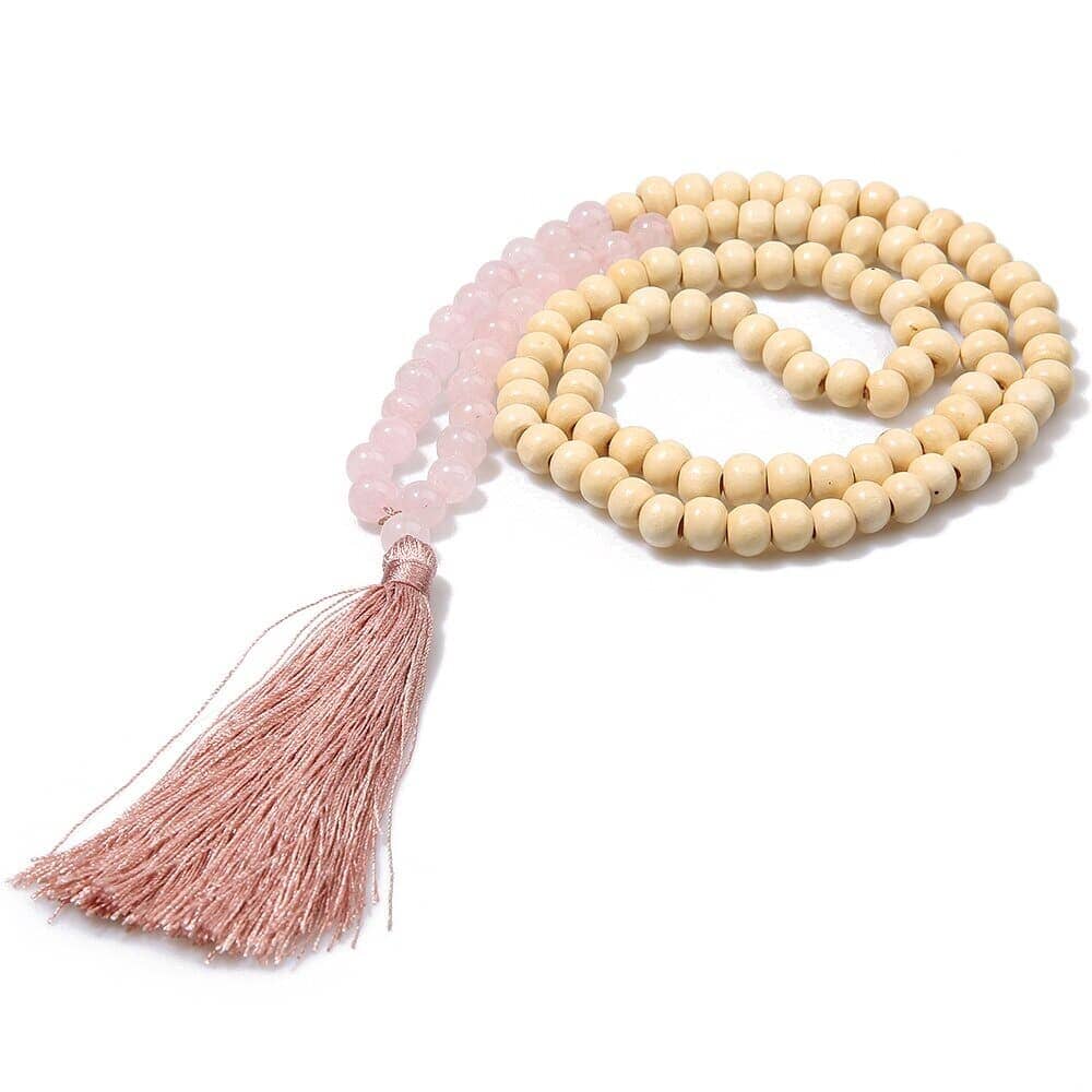 Collier tibétain en perles Esprit Tibet Rose 