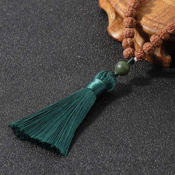 collier tibetain pompon rudraksha