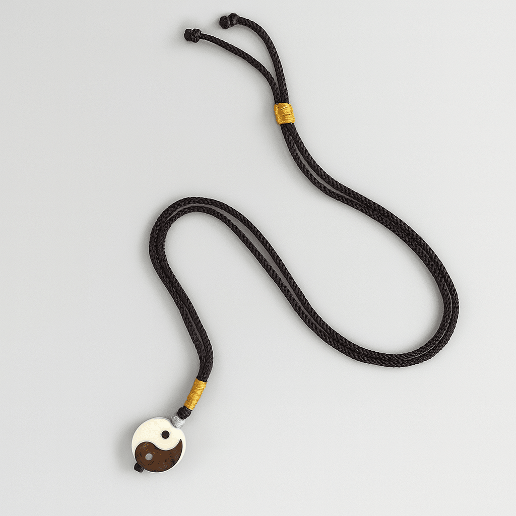 Équilibre Yin-Yang – Pendentif tibétain bouddhiste en graine de bodhi Esprit Tibet 