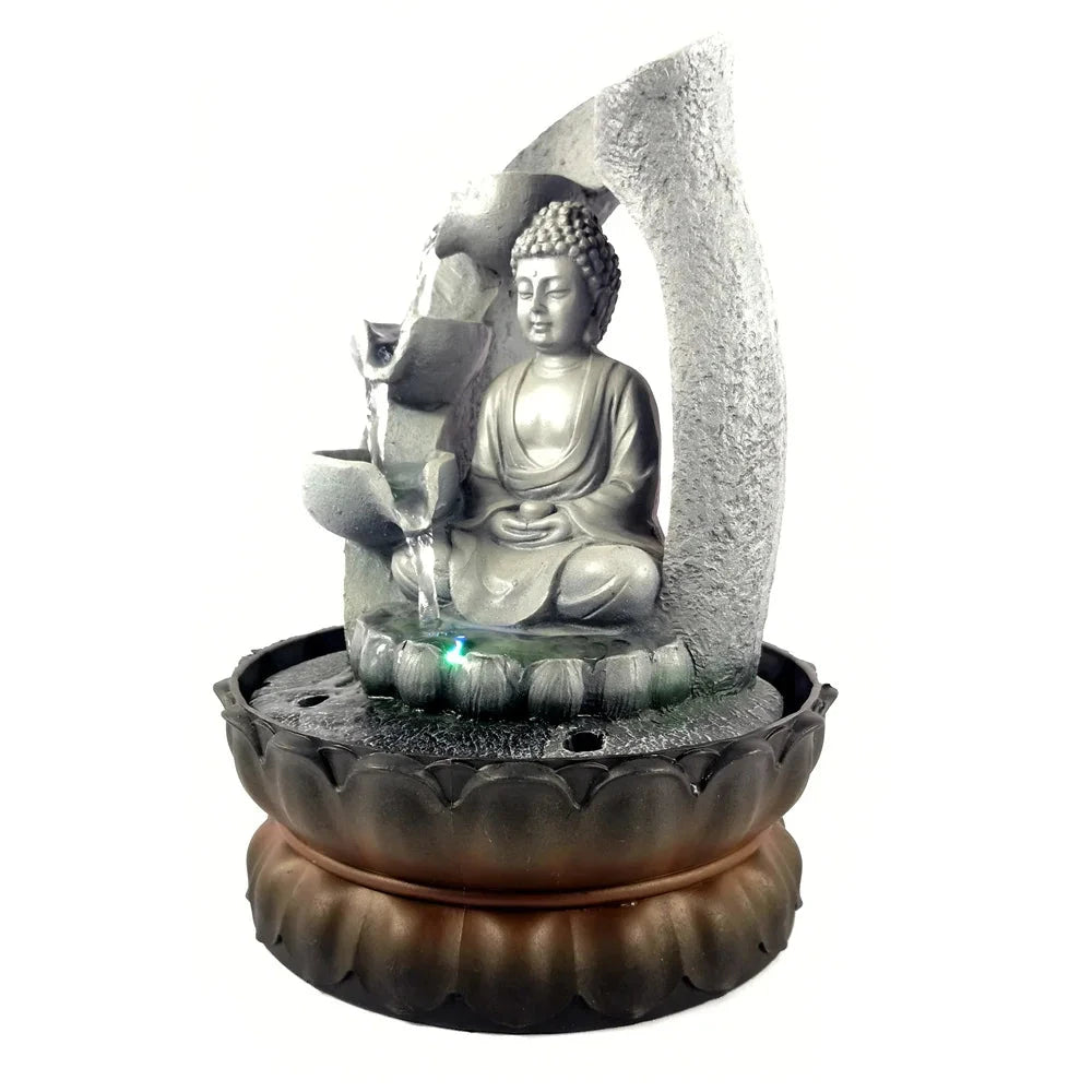 Fontaine Bouddha d’Intérieur avec LED Esprit Tibet 