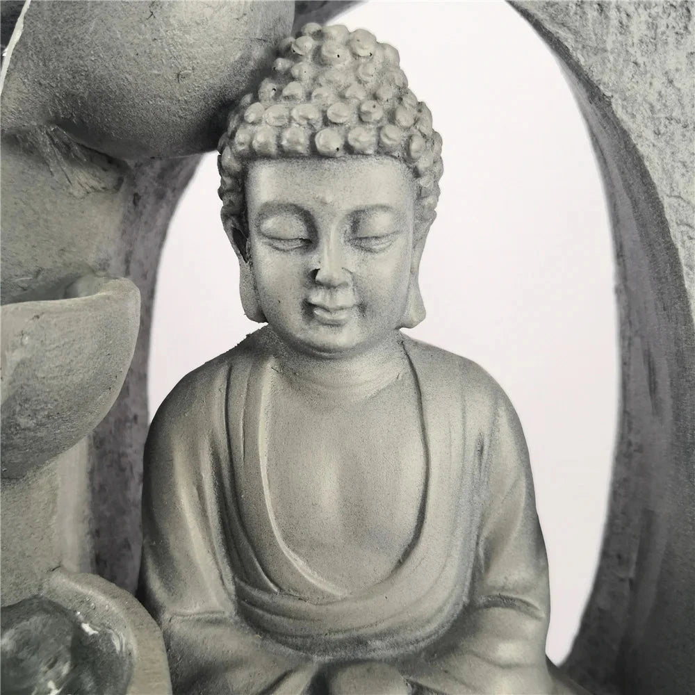 Fontaine Bouddha d’Intérieur avec LED Esprit Tibet 
