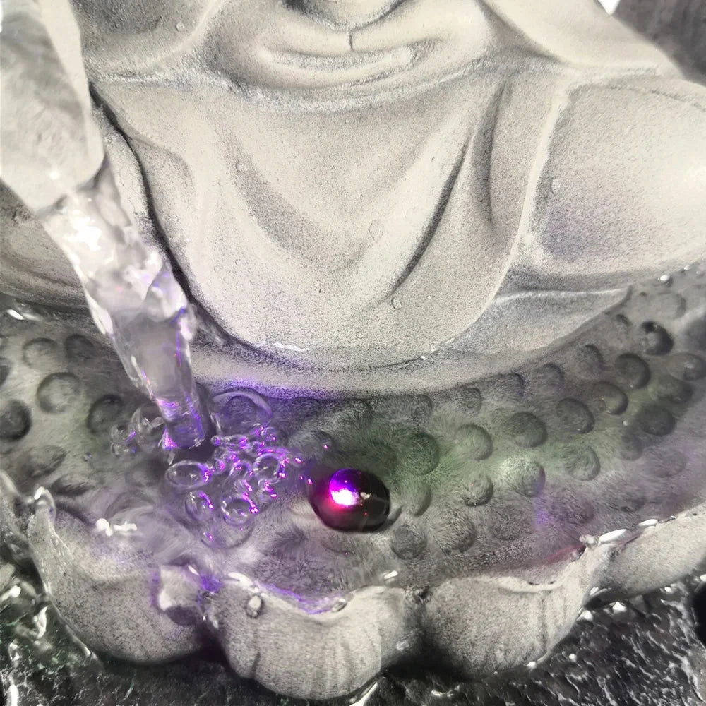 Fontaine Bouddha d’Intérieur avec LED Esprit Tibet 