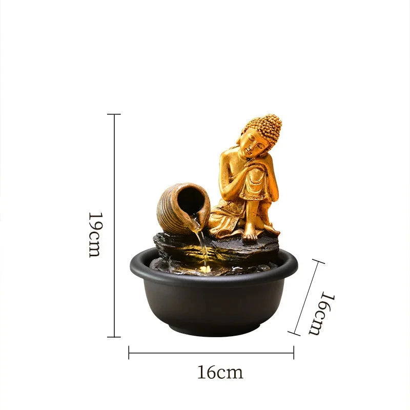 Fontaine Bouddha Zen, l'Eau qui Invite au Calme Esprit Tibet 