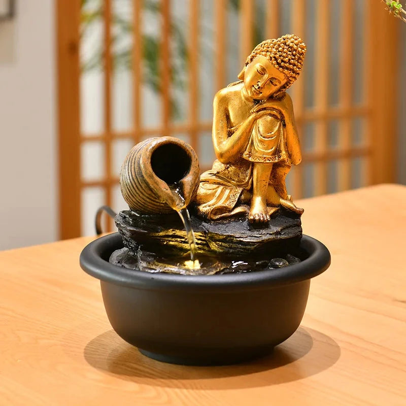 Fontaine Bouddha Zen, l'Eau qui Invite au Calme Esprit Tibet 