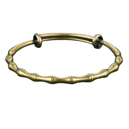 Jonc Bouddhiste Tressé Dorée Bambou Esprit Tibet 