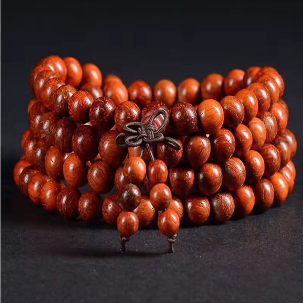 Mala tibétain 108 perles — bois de santal marron ou noir Esprit Tibet 