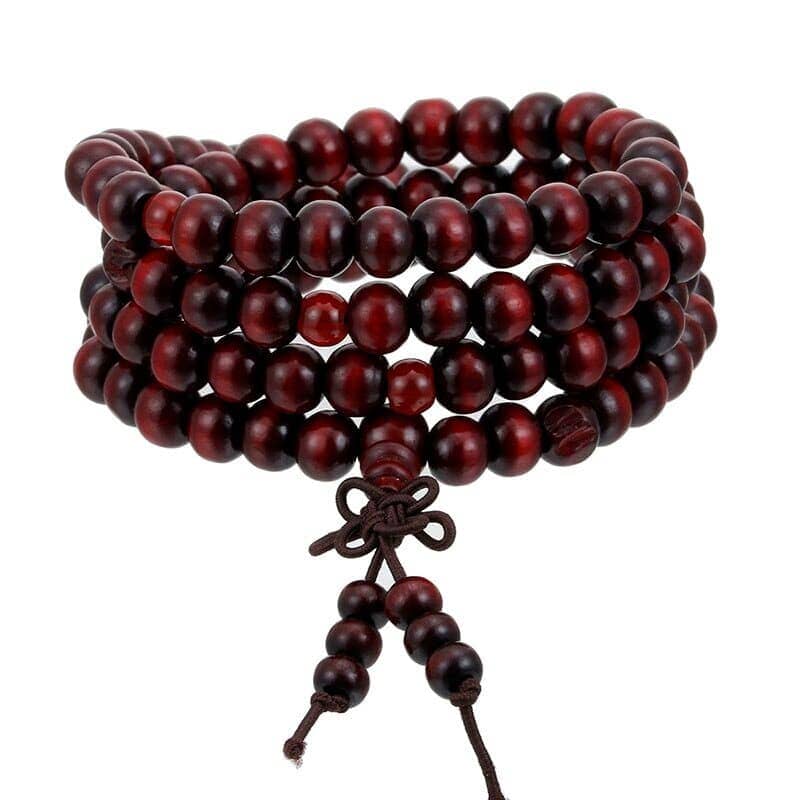 Mala tibétain 108 perles — bois de santal marron ou noir Esprit Tibet Marron 