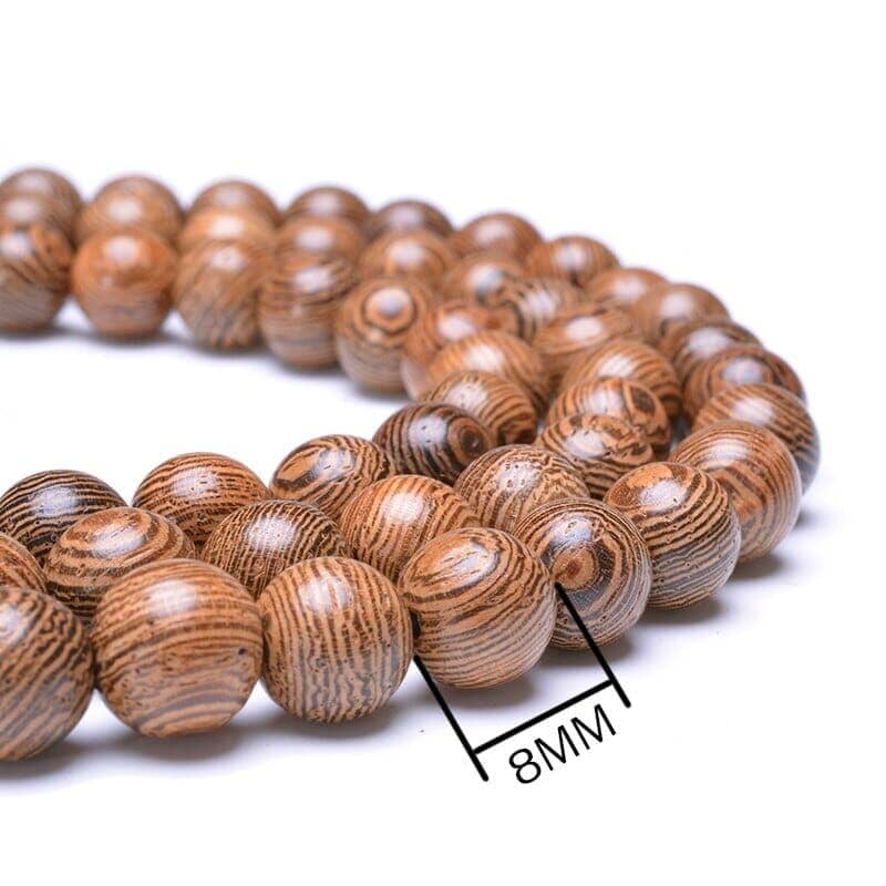 Mala tibétain 108 perles — bois naturel clair Esprit Tibet 