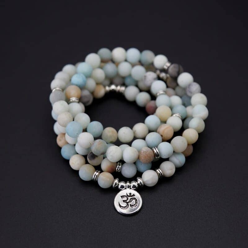 Mala tibétain amazonite Esprit Tibet Om 