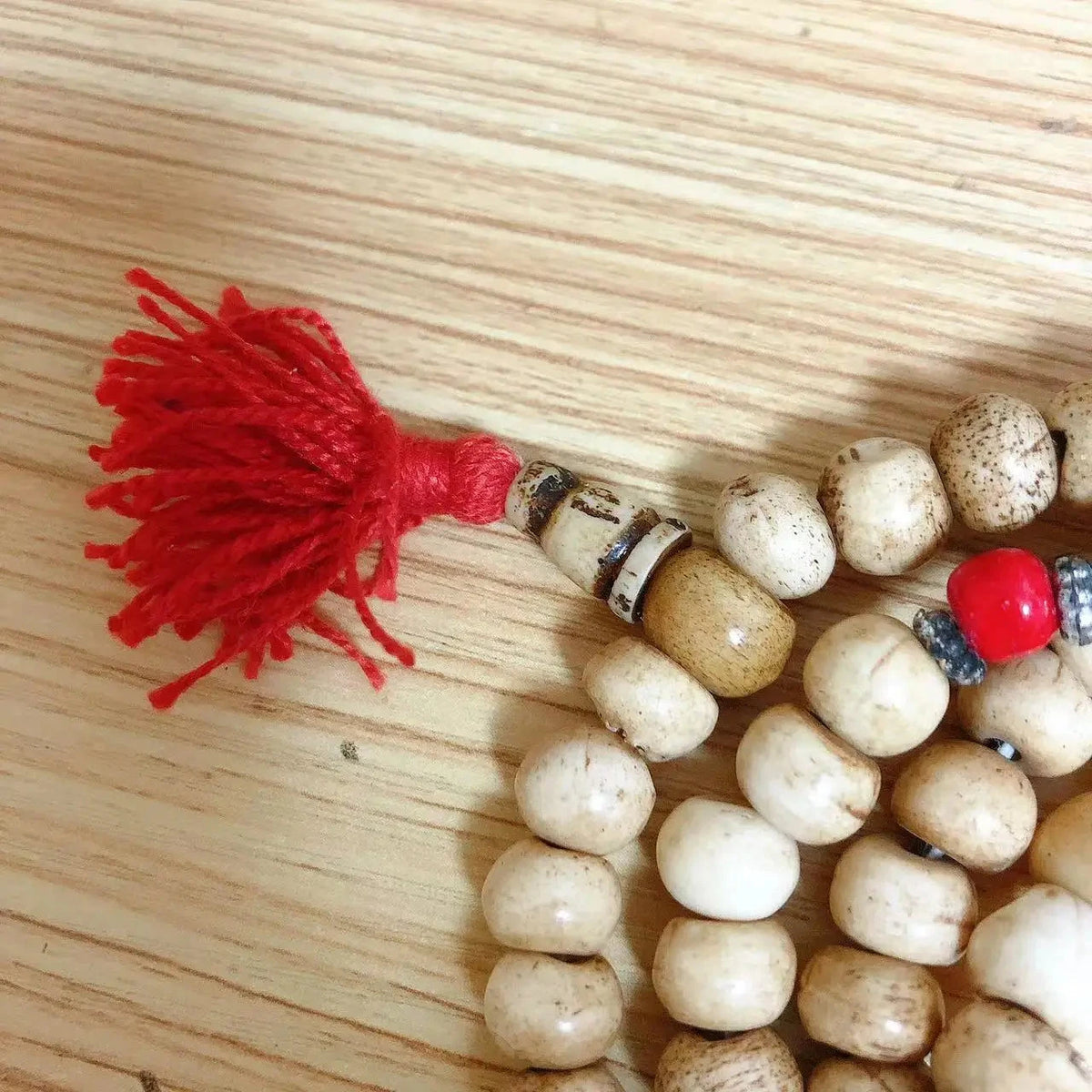Mala tibétain bouddhiste en os de yak – Perles sacrées Esprit Tibet 