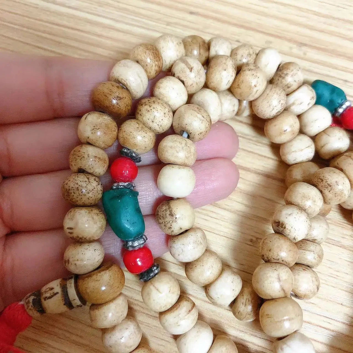 Mala tibétain bouddhiste en os de yak – Perles sacrées Esprit Tibet 