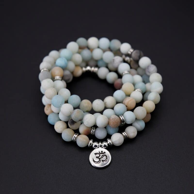 mala tibetain en amazonite