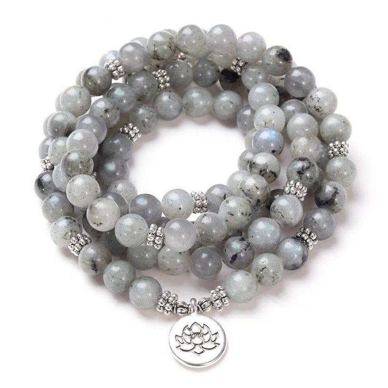 Mala tibétain en labradorite Esprit Tibet 