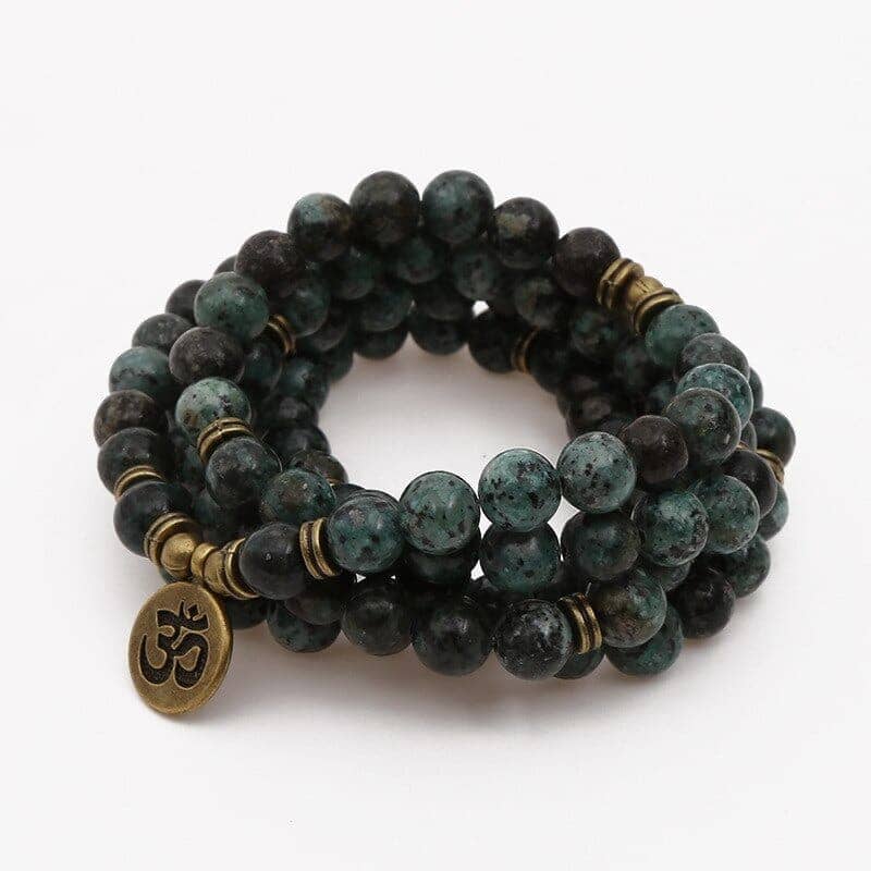 Mala tibétain en turquoise africaine Esprit Tibet 