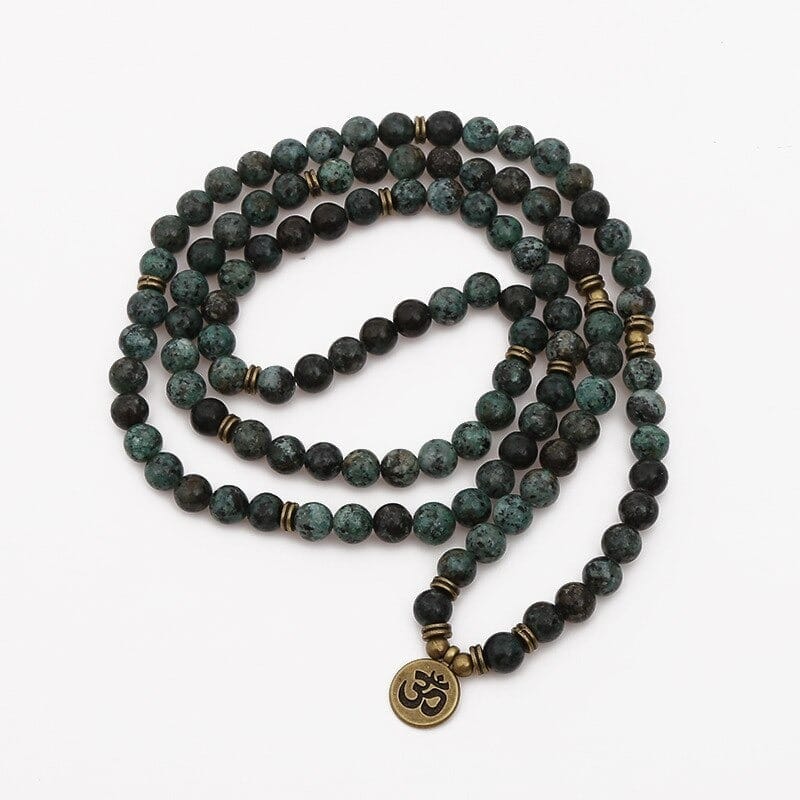 Mala tibétain en turquoise africaine Esprit Tibet 