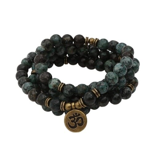 Mala tibétain en turquoise africaine Esprit Tibet 
