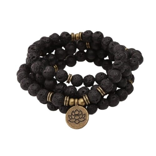 Mala tibétain pierre de lave Esprit Tibet 