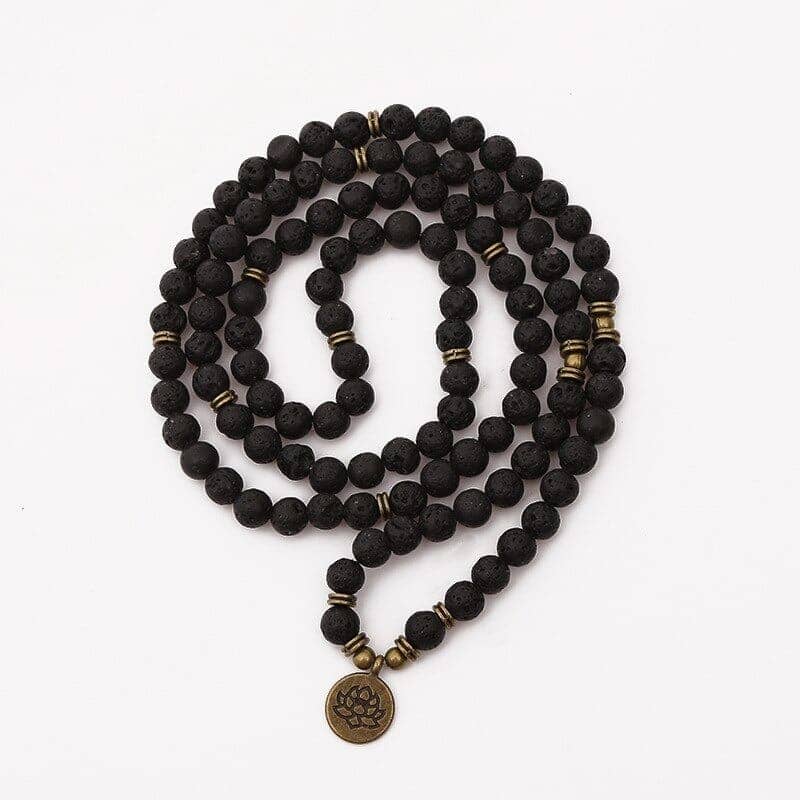 Mala tibétain pierre de lave Esprit Tibet 