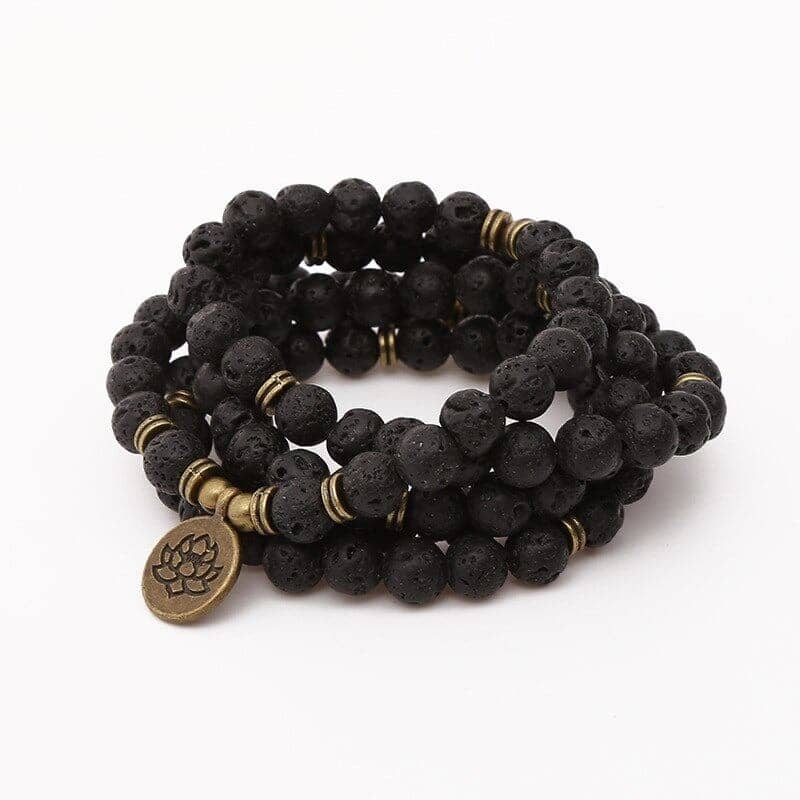 Mala tibétain pierre de lave Esprit Tibet 