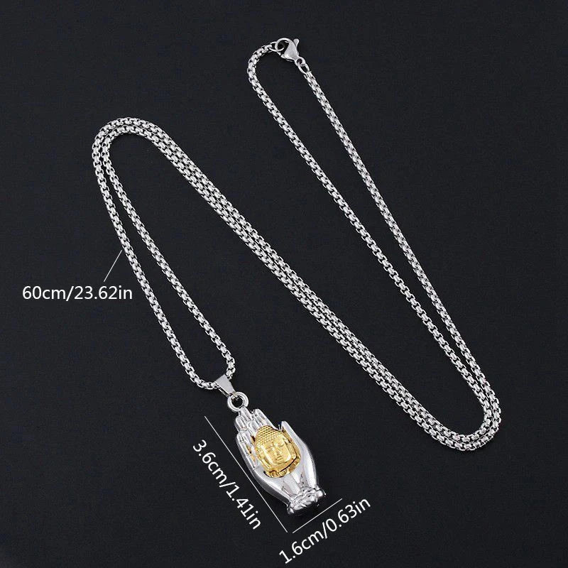 Pendentif Bouddha dans la paume – Amulette tibétaine protectrice Esprit Tibet 