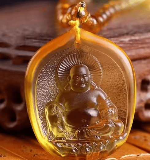 Pendentif Bouddha tibétain en cristal – Symbole de lumière et de sérénité Esprit Tibet Bouddha Lumière 