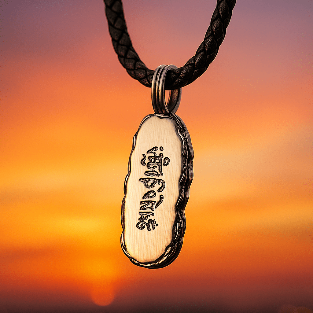 Pendentif Mantra Six Syllabes — Collier Éveil Tibétain Bouddhiste Esprit Tibet 