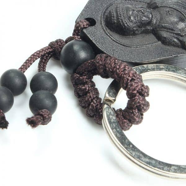 Porte-clés Bouddha en bois d'ébène Esprit Tibet 