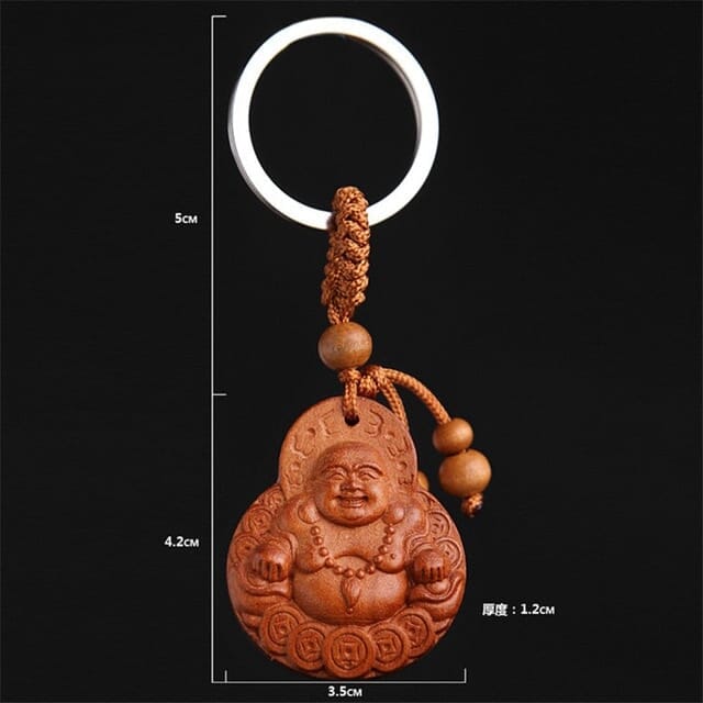 Porte-clés Bouddha en bois Esprit Tibet A 