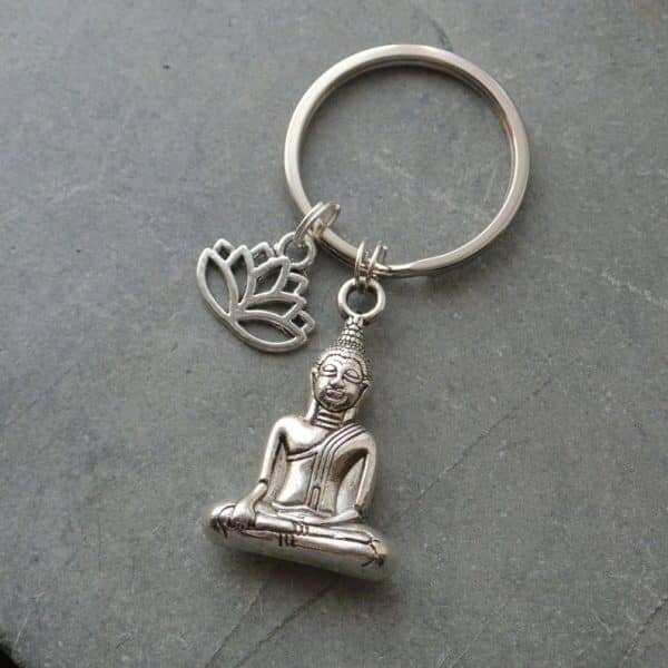 Porte-clés Bouddha - Fleur de lotus Esprit Tibet 