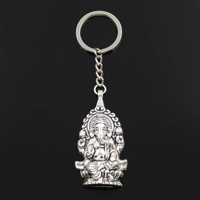 Porte-clés Bouddha Ganesh Esprit Tibet Argent 